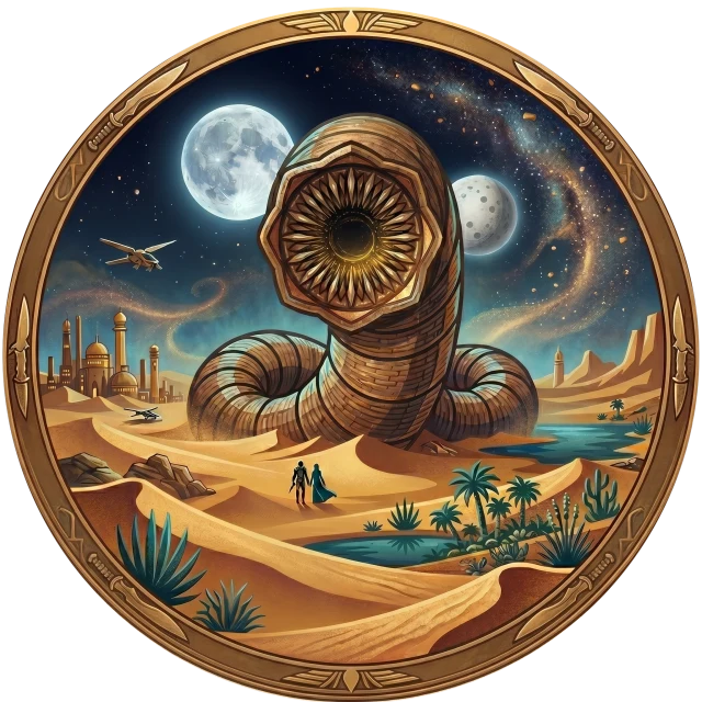 Dune sandworm medallion